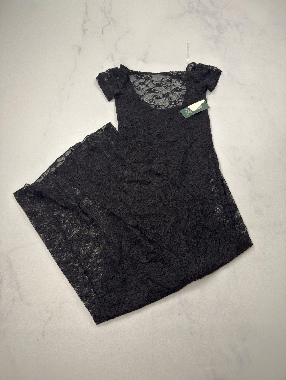 Wild Fable Lace Overlay Black Midi Dress Elegant Layered - Womens XXS NWT